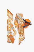 Hermes Brides Et Gris Orange Silk Twilly
