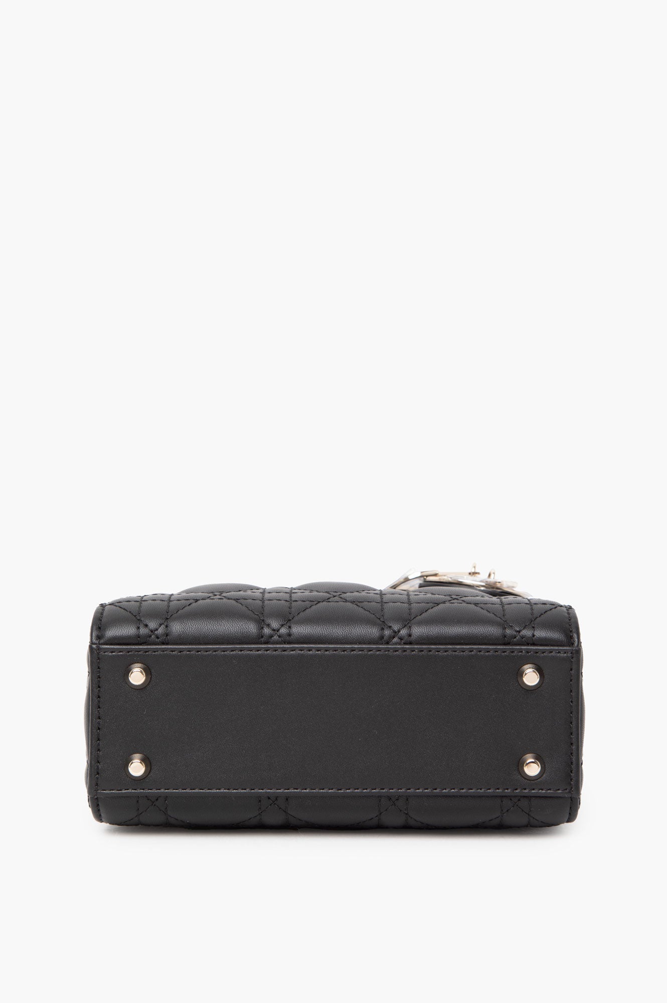 Christian Dior Black Mini Lady Dior Lambskin With Champagne Hardware