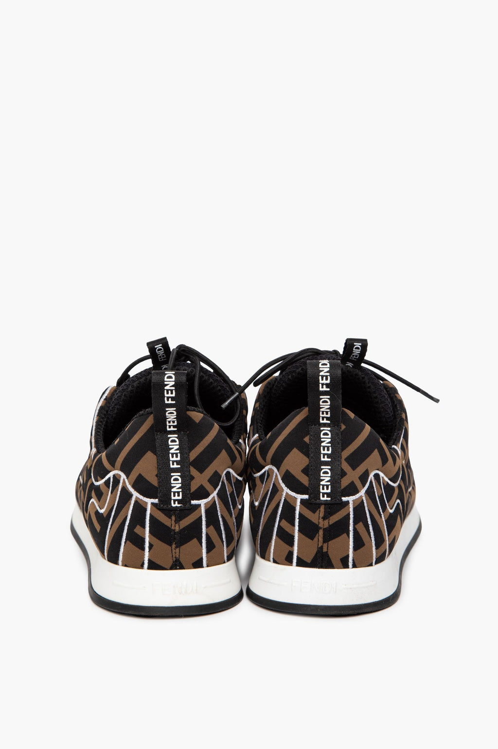 Fendi Tobacco Zucca Technical Fabric FFreedom Sneakers Size 38