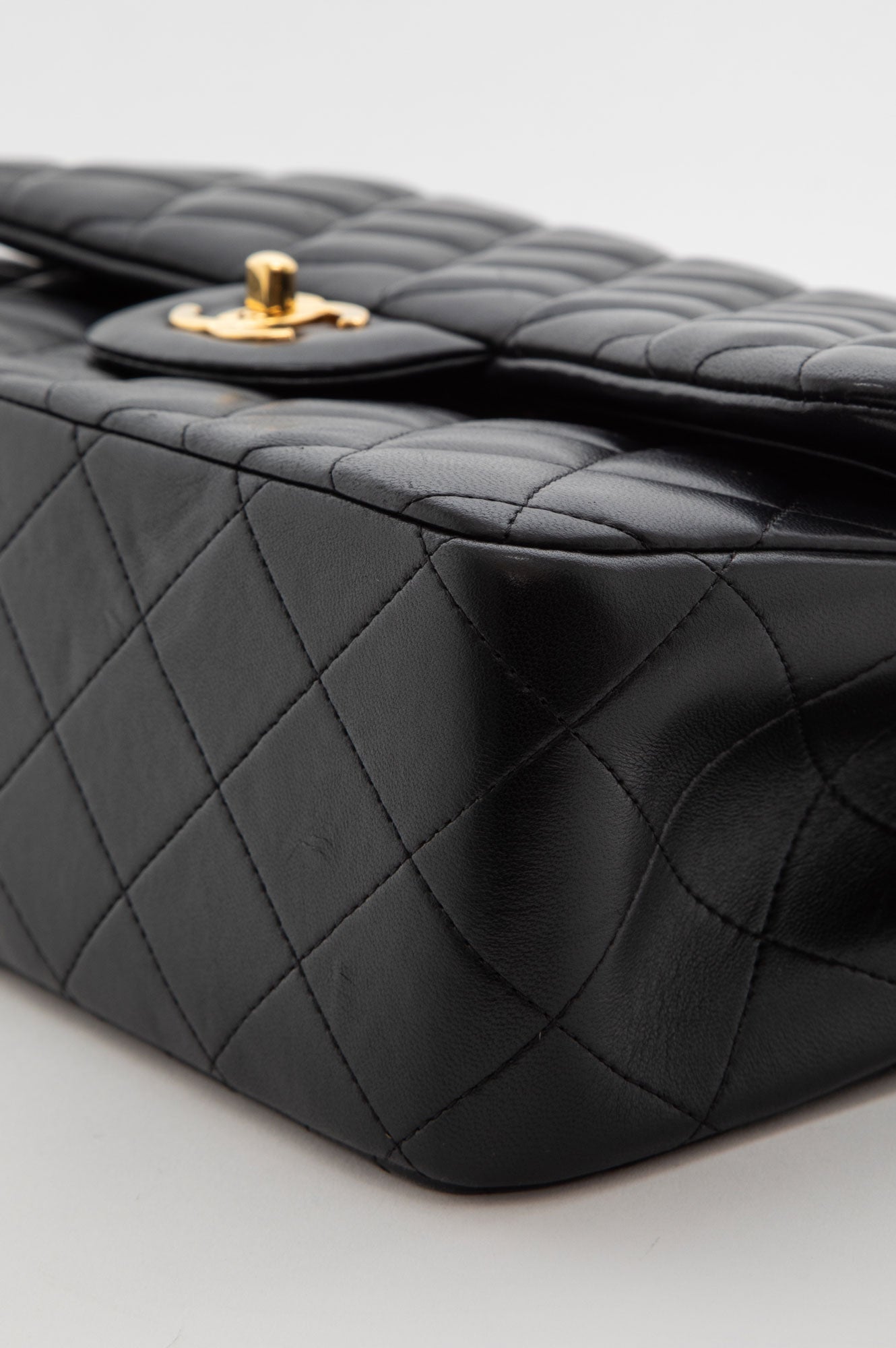 Chanel Black Lambskin Classic Double Flap Jumbo Bag