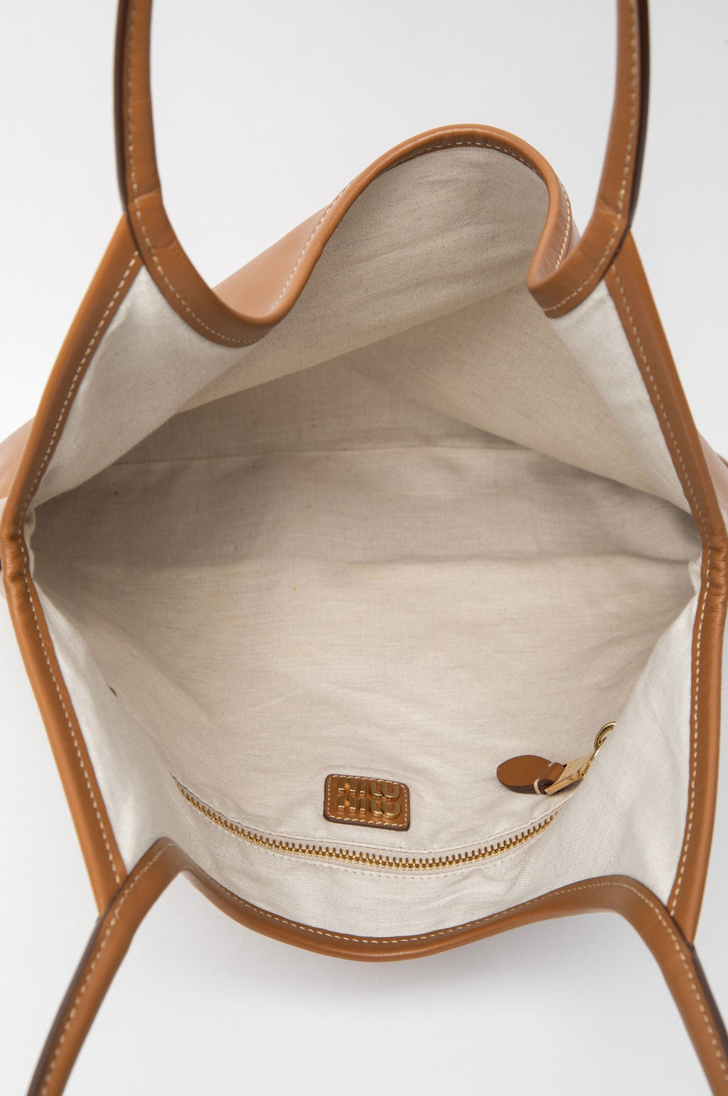 Miu Miu Cognac Leather Ivy Bag