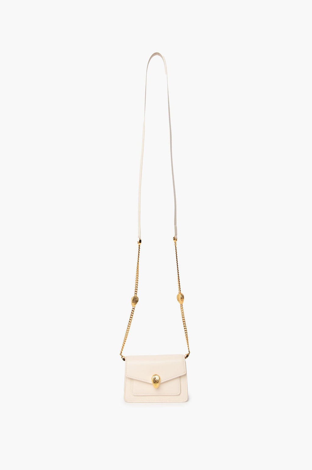 Bvlgari White Serpenti Forever Micro Bag