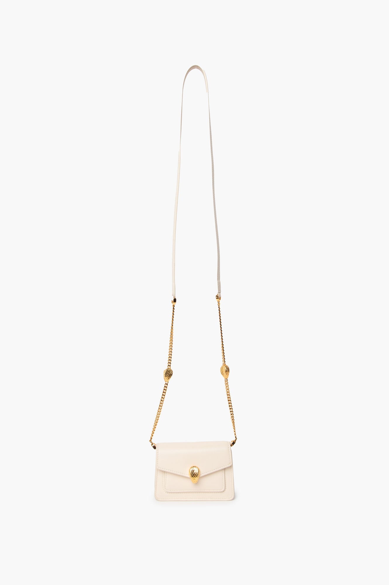 Bvlgari White Serpenti Forever Micro Bag