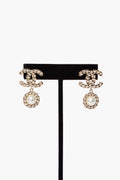 Chanel Crystal Pearl CC Earrings