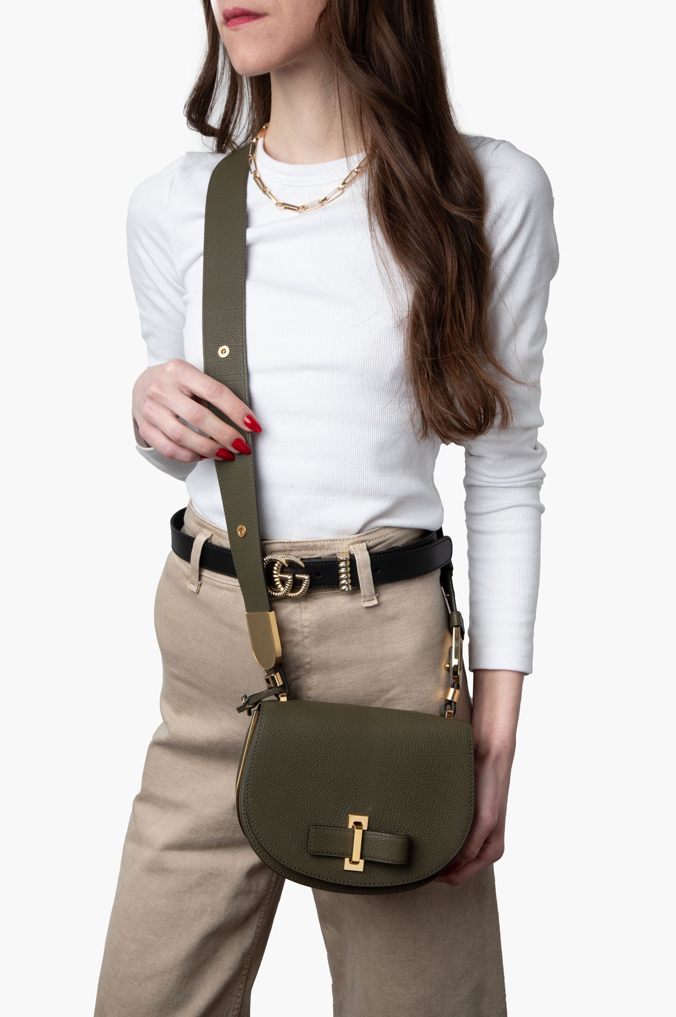Delvaux Green Le Mutin Saddle Bag
