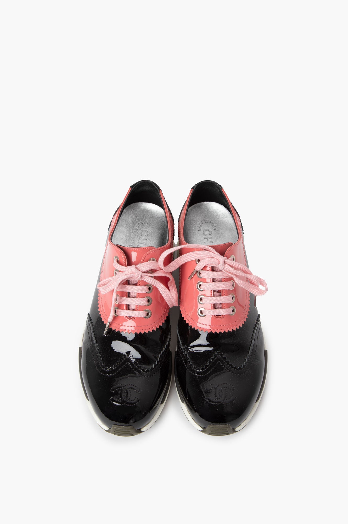 Chanel Black and Pink Oxford Sneaker Size 39