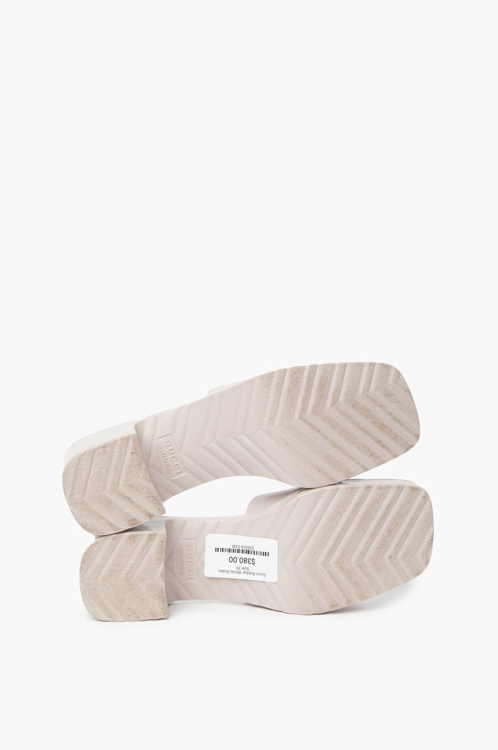 Gucci Rubber Light Grey Slides Size 39