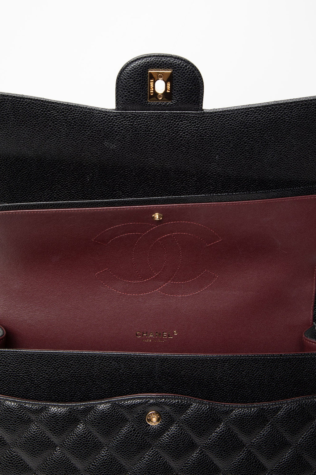 Chanel 2021 Black Caviar Maxi Classic Flap Bag