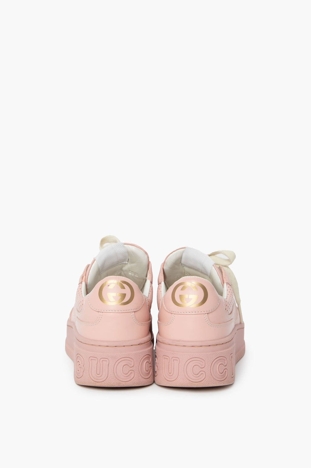 Gucci Pink GG Supreme Embossed Sneaker size 36.5