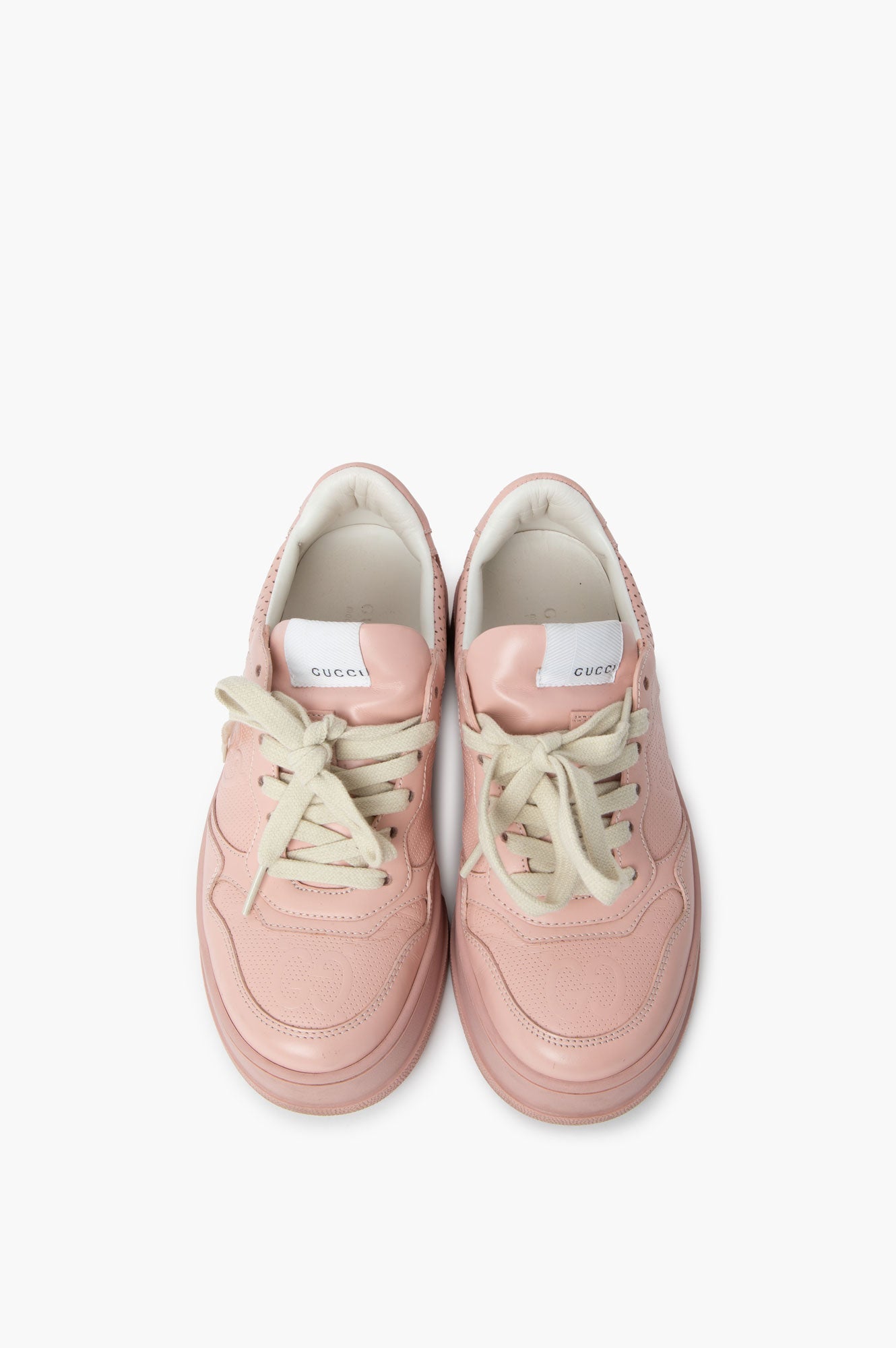 Gucci Pink GG Supreme Embossed Sneaker size 36.5