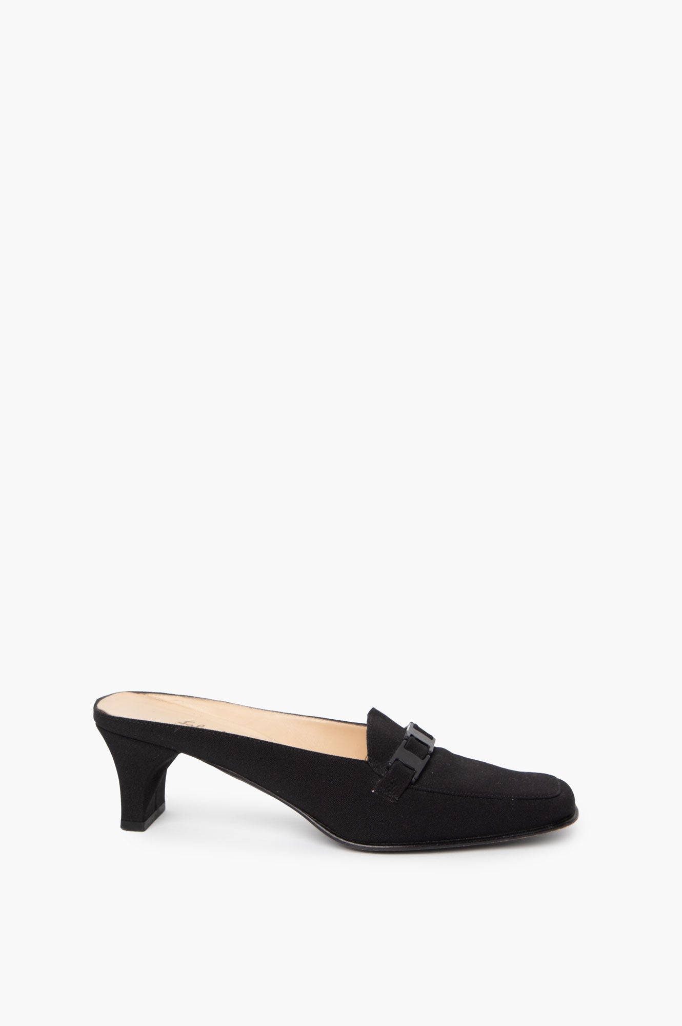 Salvatore Ferragamo Black Square Toe Pumps Size 37.5