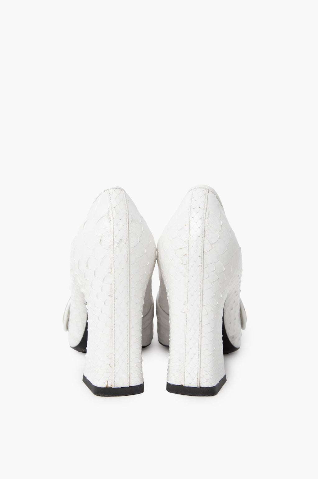 Louis Vuitton Royal Python Leather Pumps White Size 36.5
