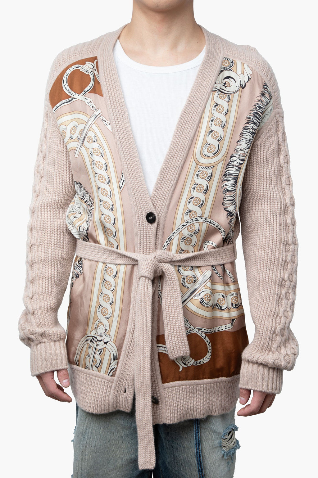 Hermes Cashmere Printed Sweater Size M Mens