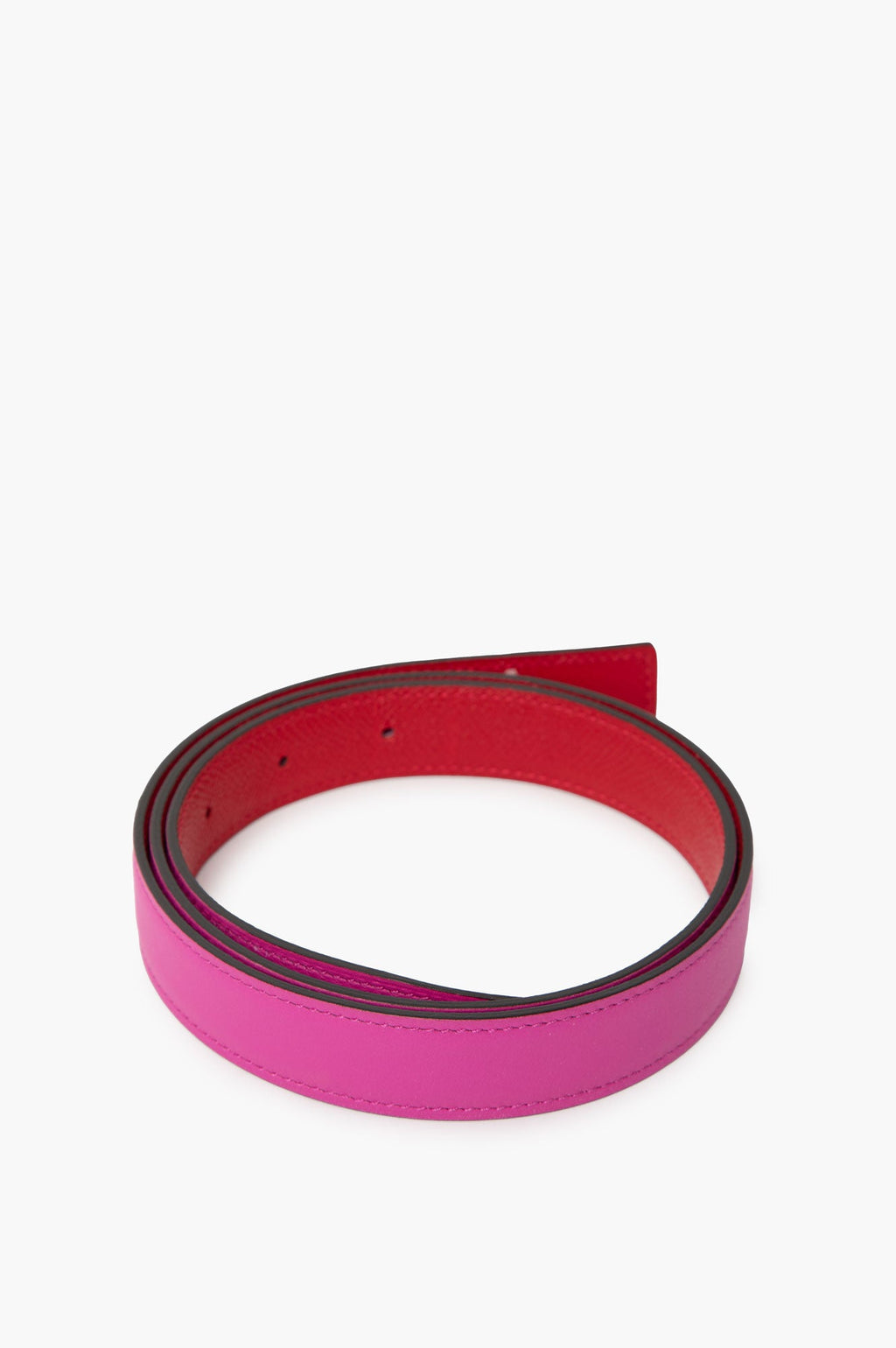 Hermes Reversible Belt Strap 24mm Red/Pink Size 80
