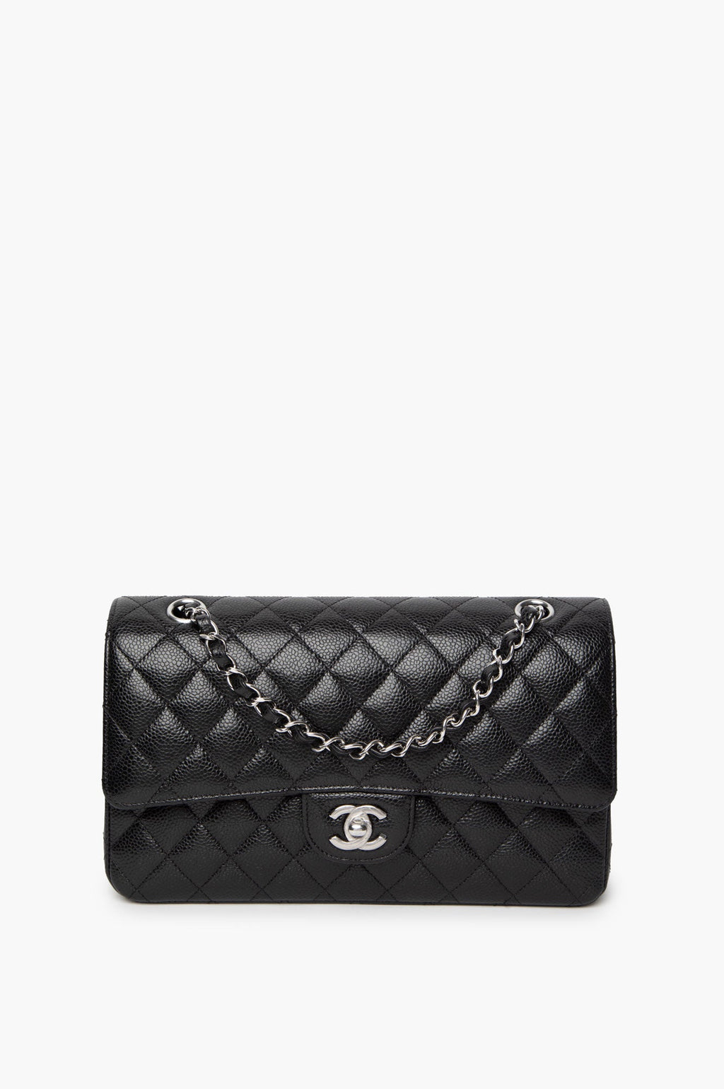 Chanel 2022 Black Caviar Classic Double Flap SHW