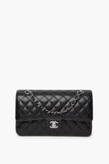 Chanel 2022 Black Caviar Classic Double Flap SHW