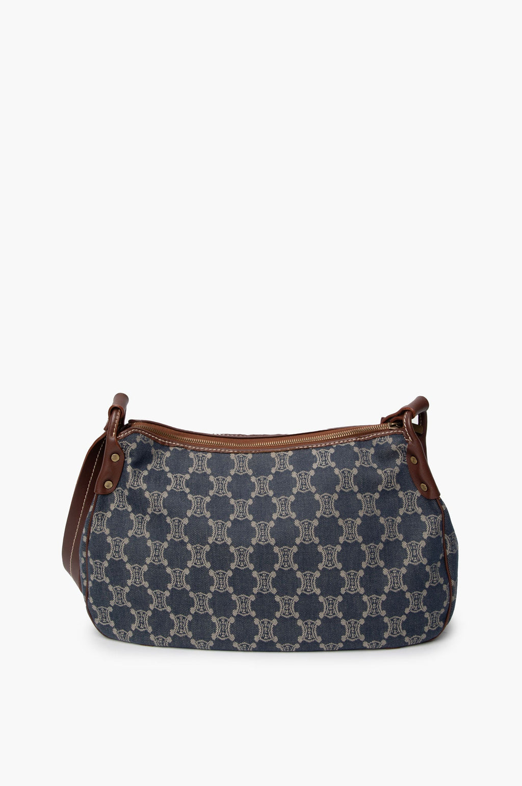 Celine Blue Denim Macadam Shoulder Bag