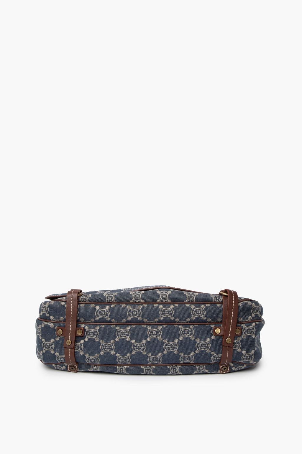 Celine Blue Denim Macadam Shoulder Bag