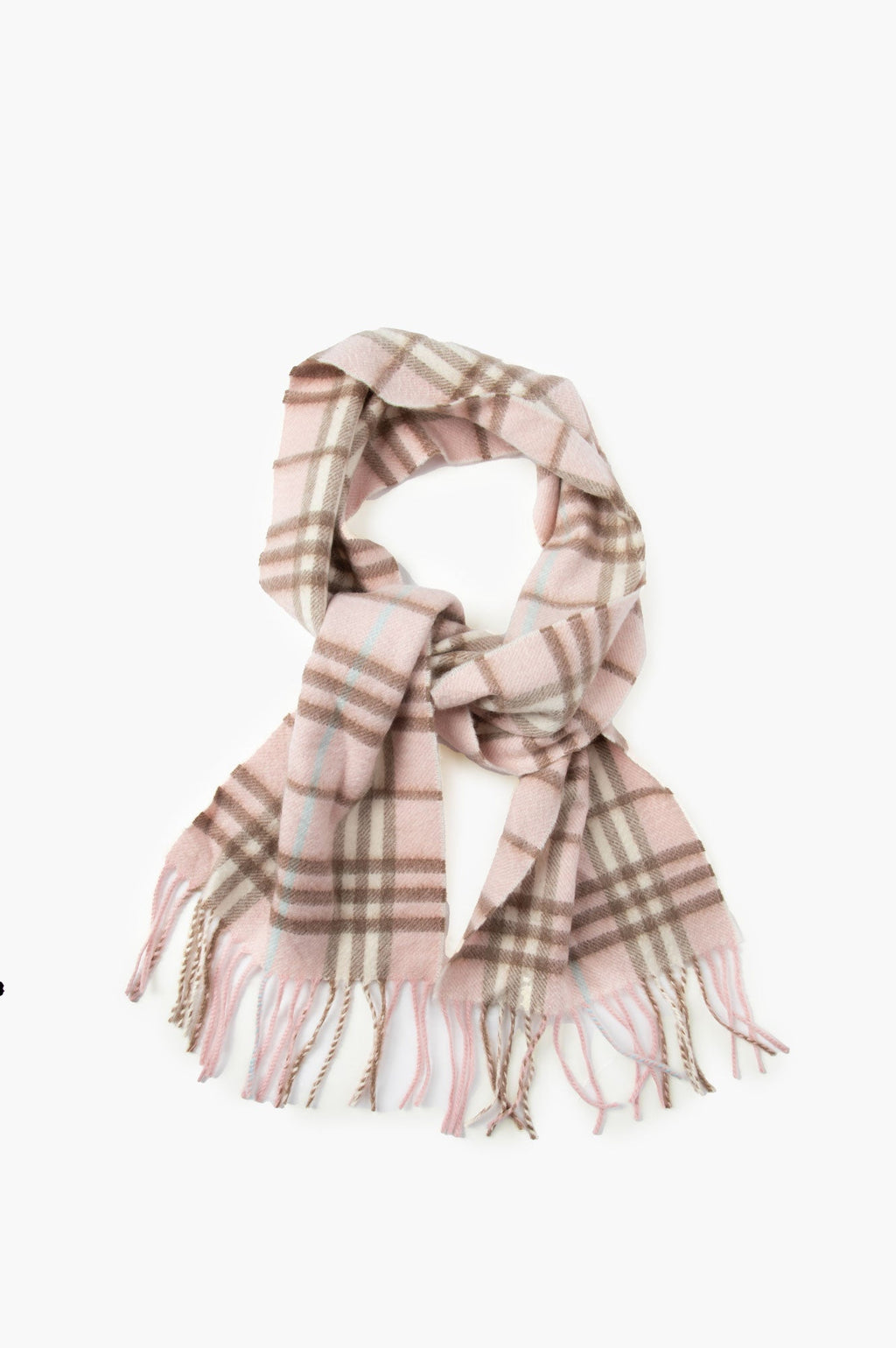Burberry Pink Check Cashmere Scarf