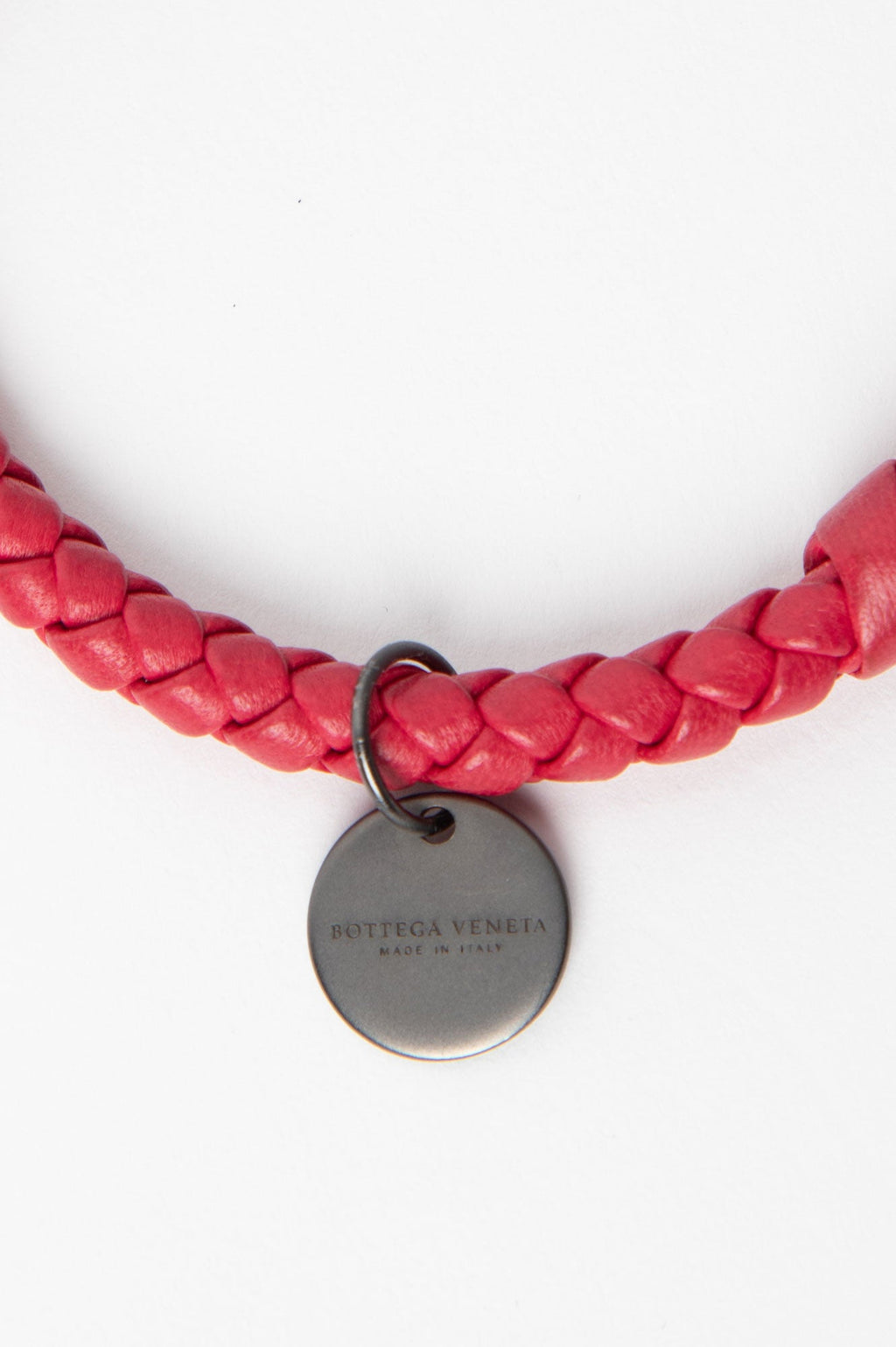 Bottega Veneta Red Woven Bangle Bracelet Size S