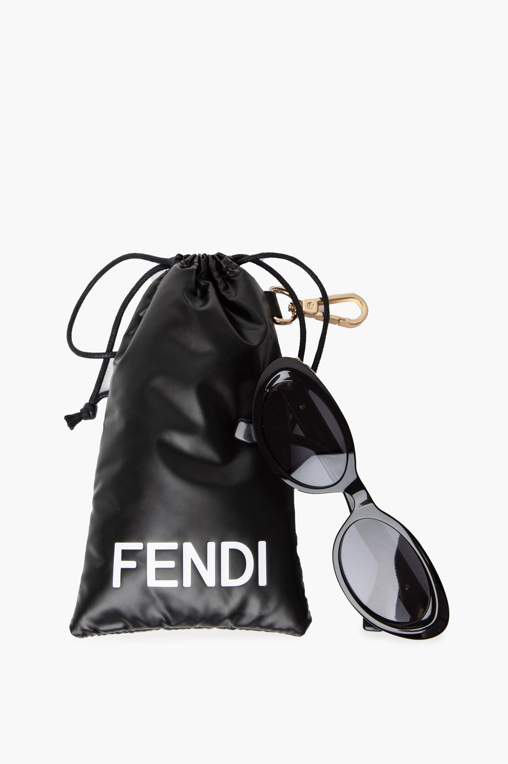 Fendi Black FF Diamonds FE40140U Oval Sunglasses