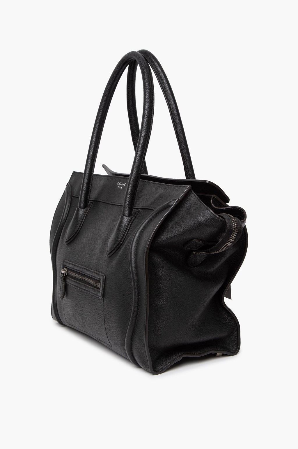 Celine Large Black Leather Luggage Tote