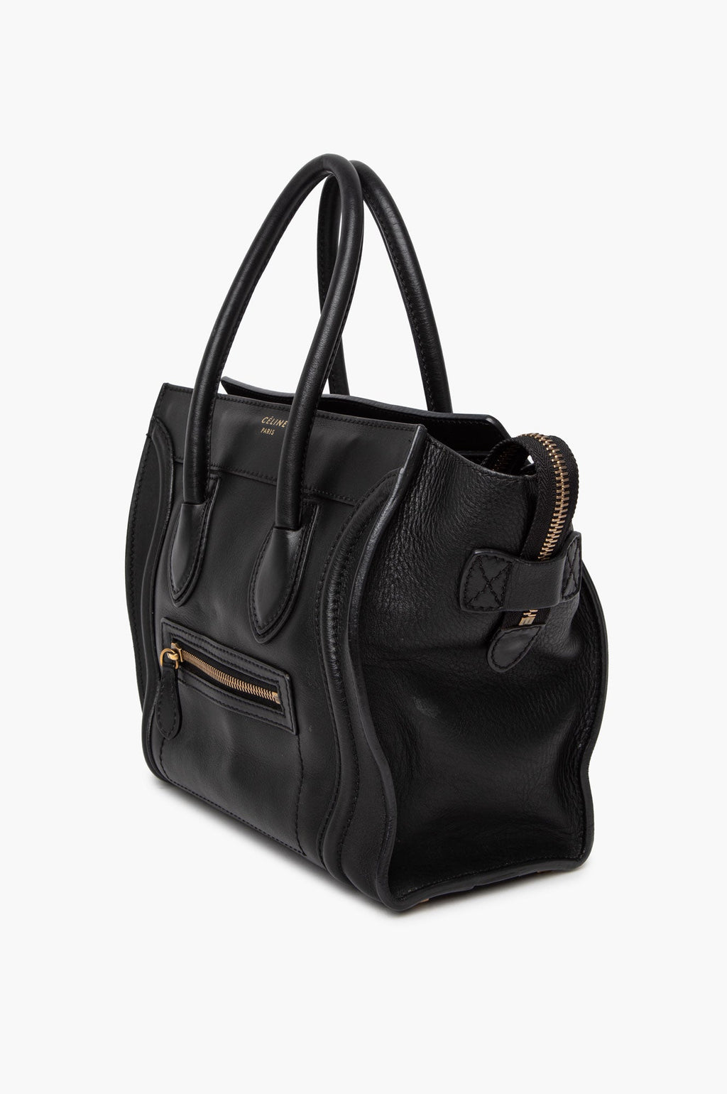 Celine Black Leather Mini Luggage Tote