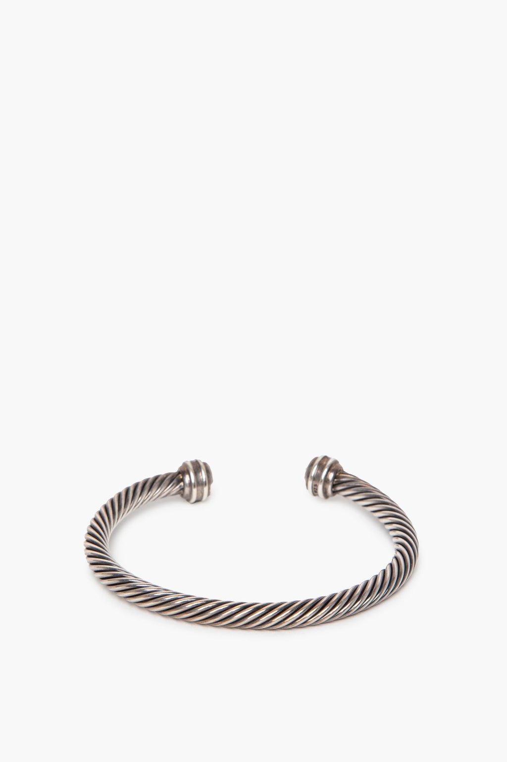 David Yurman Sterling Silver Diamond Pearl Classic Cable Bracelet