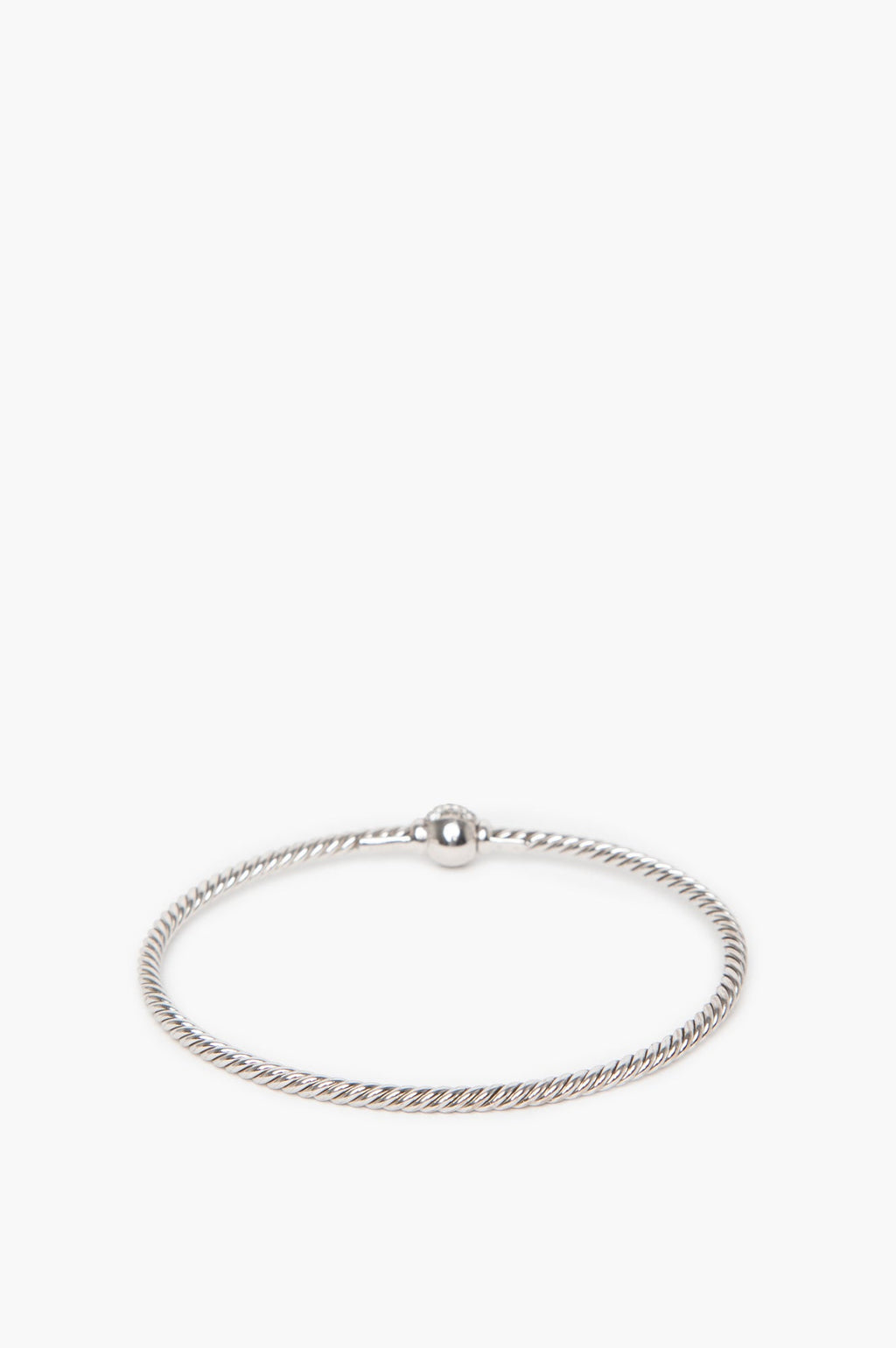 David Yurman 18K White Gold Pavé Diamond Bangle