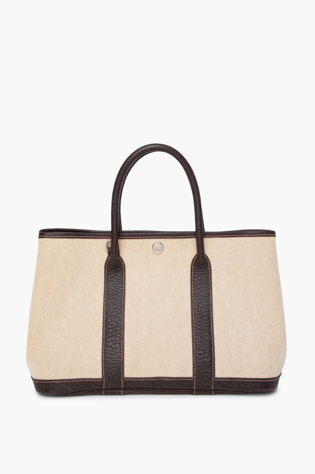Hermès Beige/Brown Canvas Garden Party 30 Tote With Strap