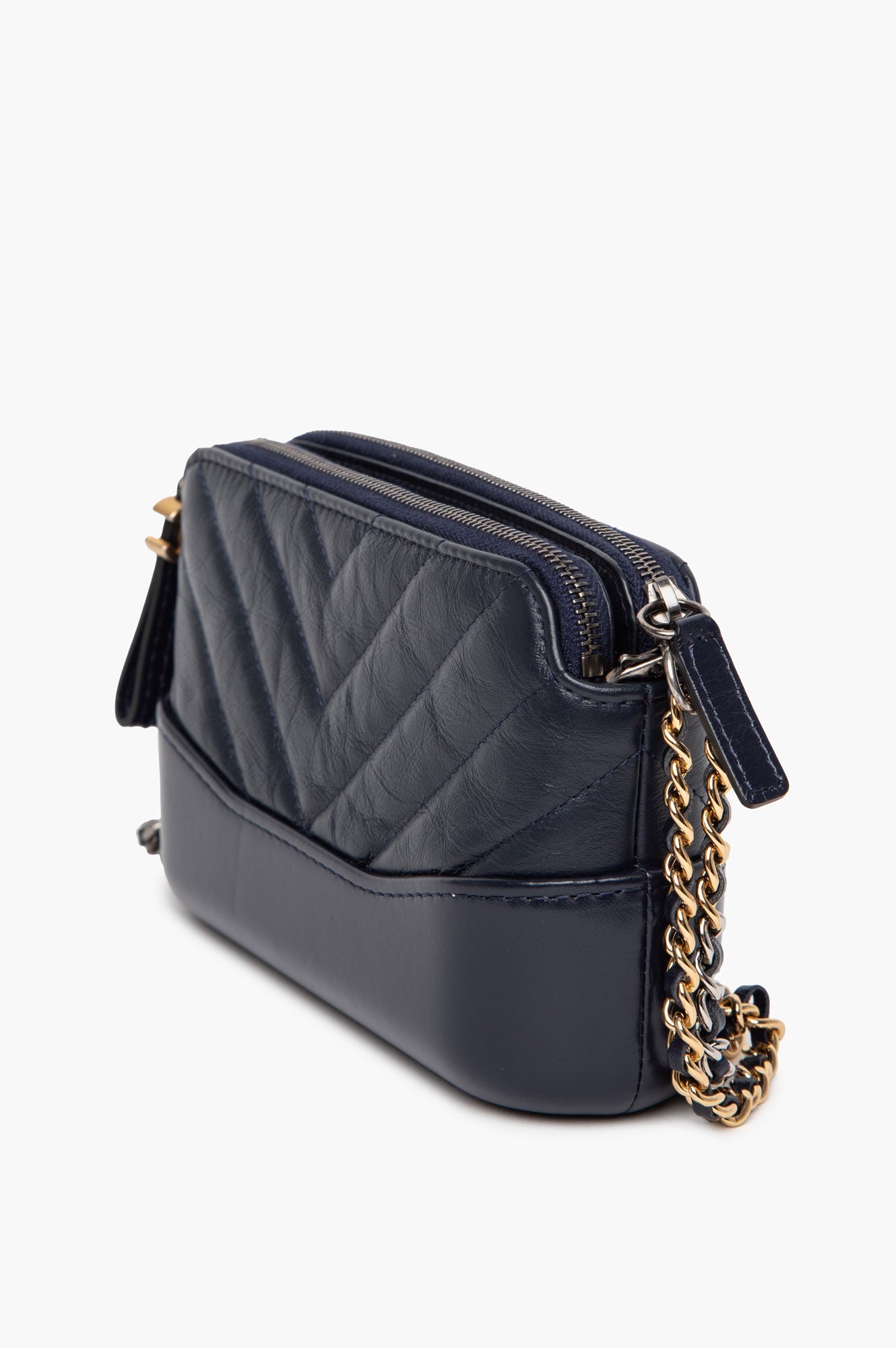 Chanel Navy Blue Aged Calfskin Mini Gabrielle Bag