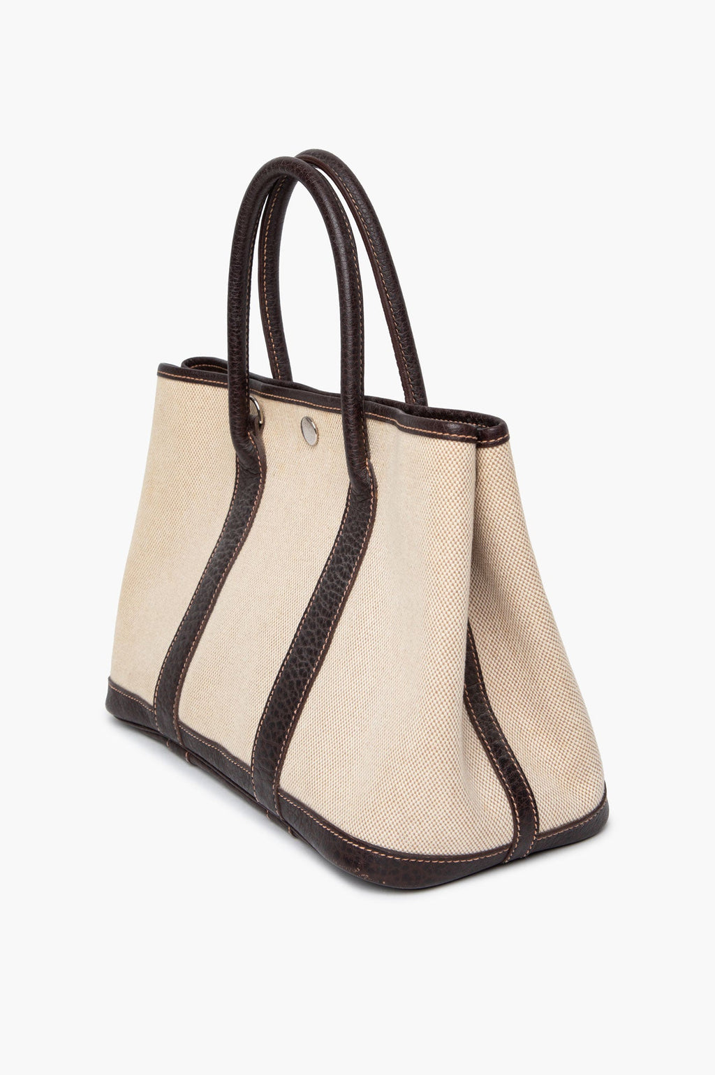 Hermès Beige/Brown Canvas Garden Party 30 Tote With Strap