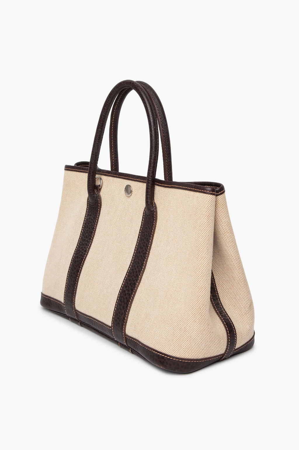 Hermès Beige/Brown Canvas Garden Party 30 Tote With Strap