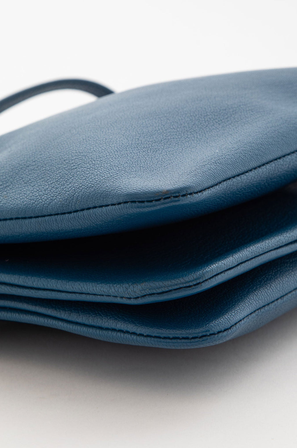 Celine Prussian Blue Leather Small Trio Bag