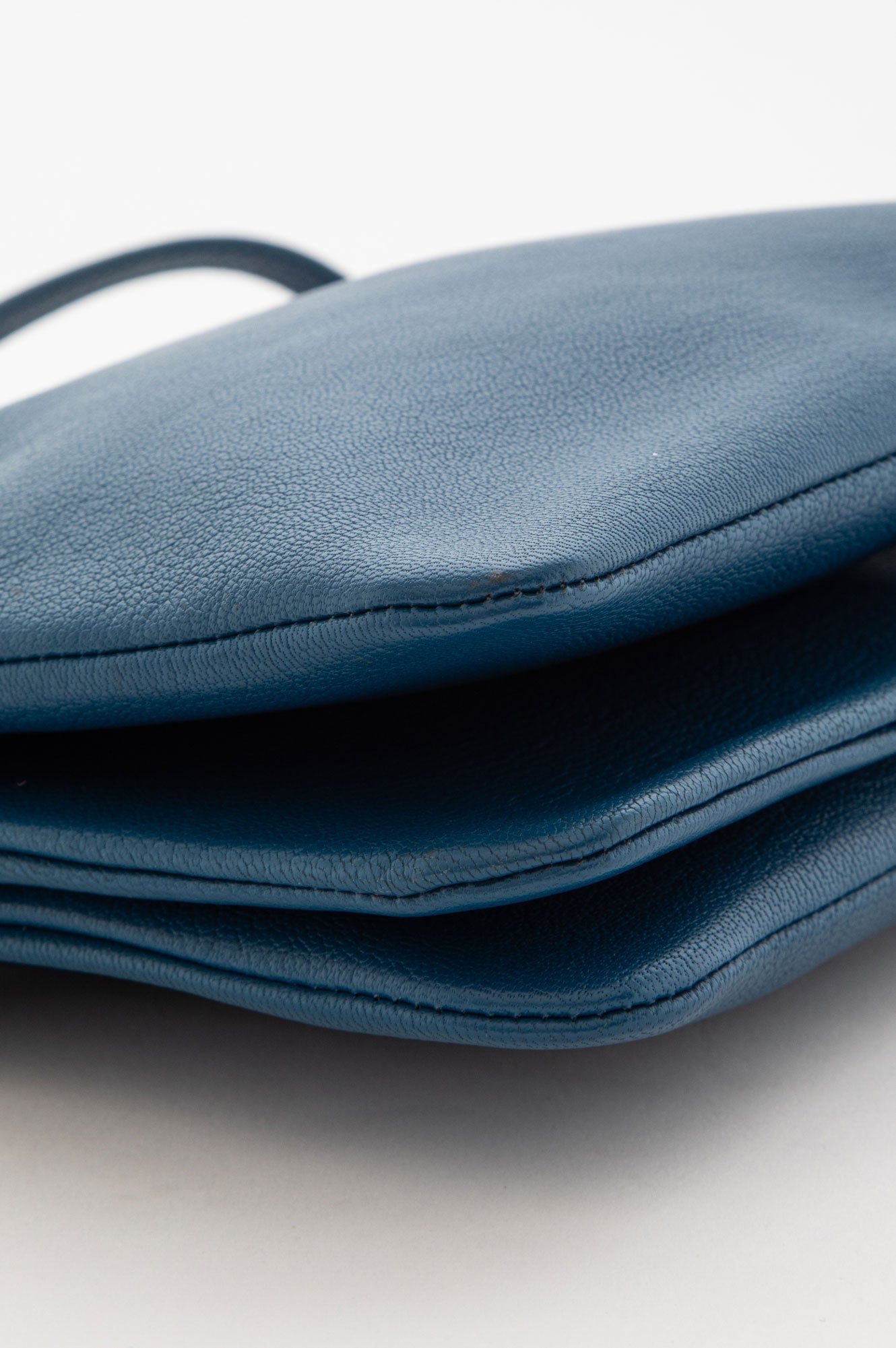 Celine Prussian Blue Leather Small Trio Bag