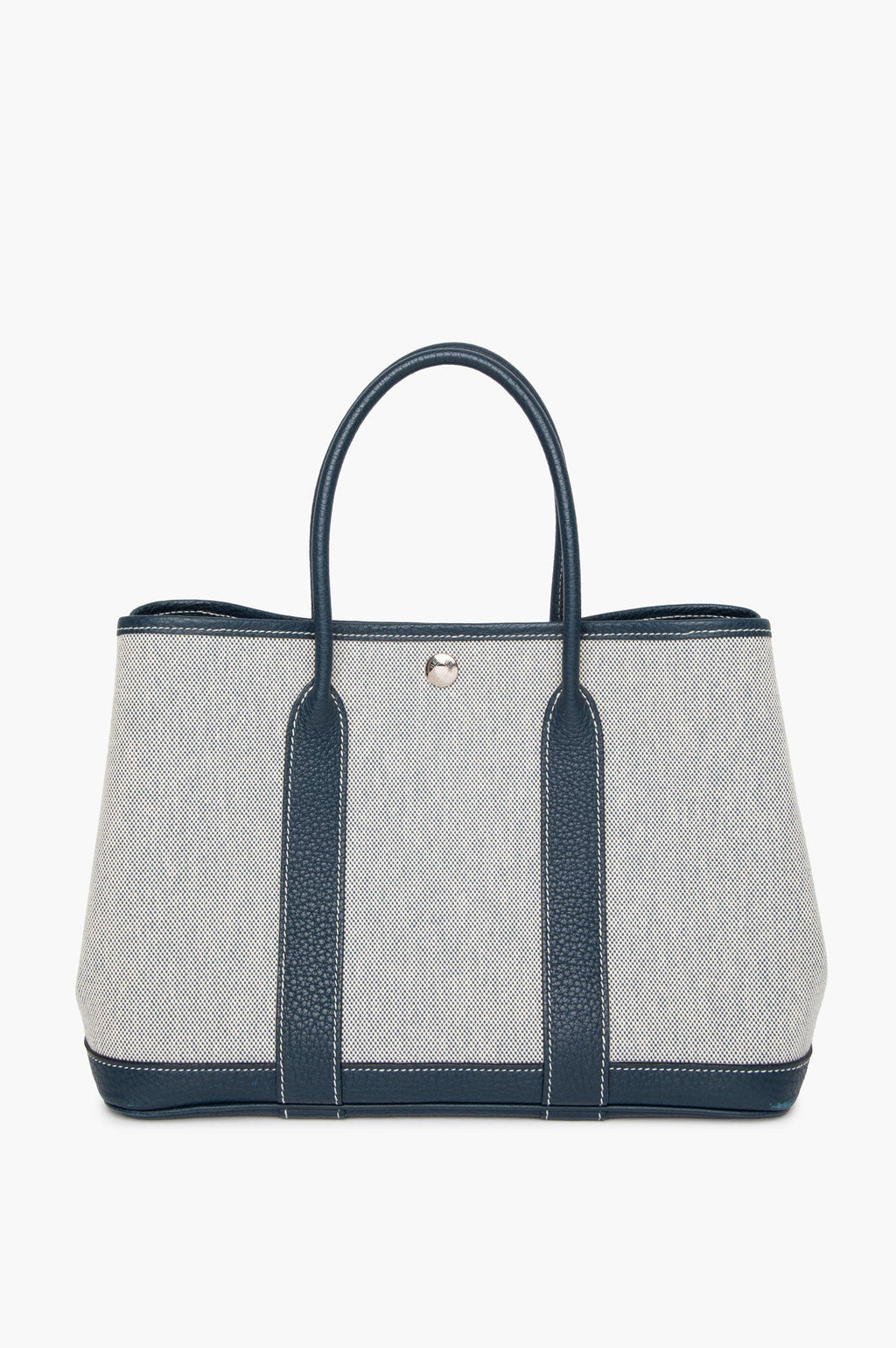 Hermès Navy/Natural Canvas Garden Party 30 Tote