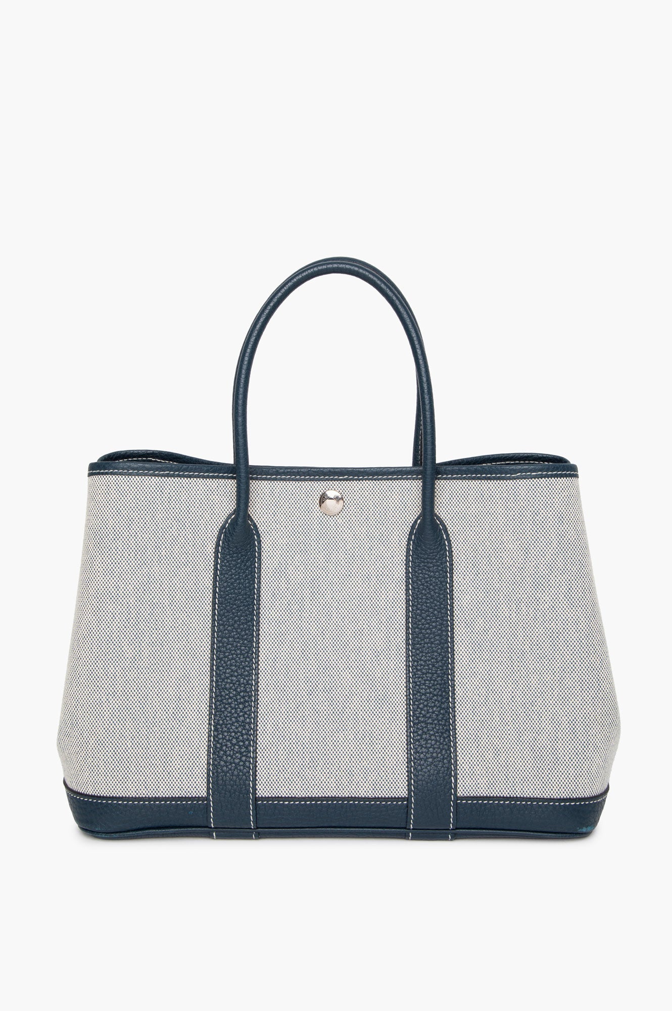 Hermès Navy/Natural Canvas Garden Party 30 Tote