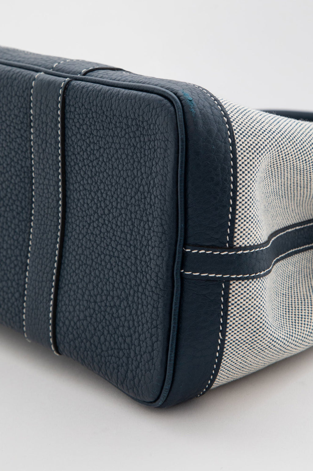 Hermès Navy/Natural Canvas Garden Party 30 Tote