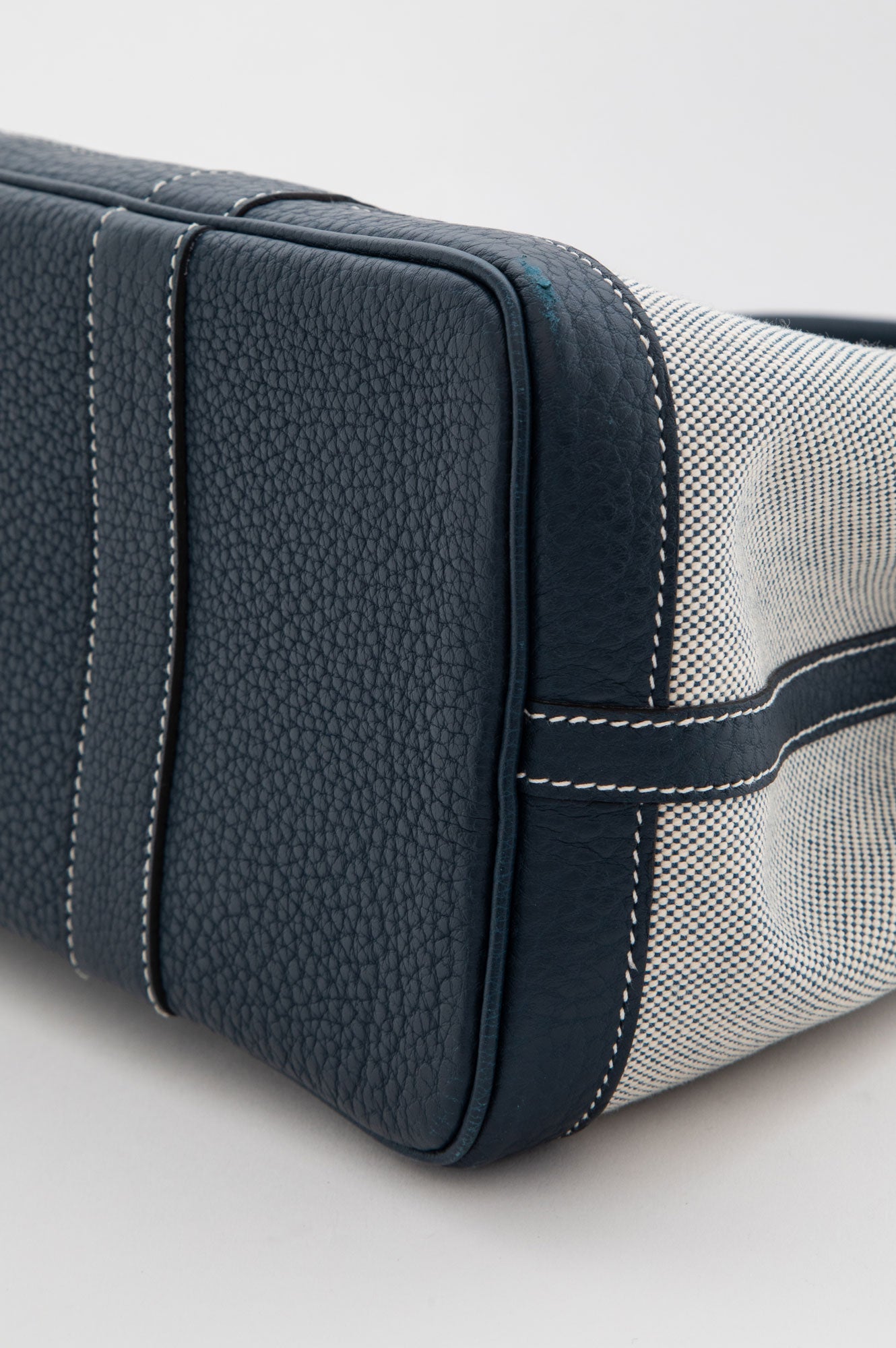 Hermès Navy/Natural Canvas Garden Party 30 Tote