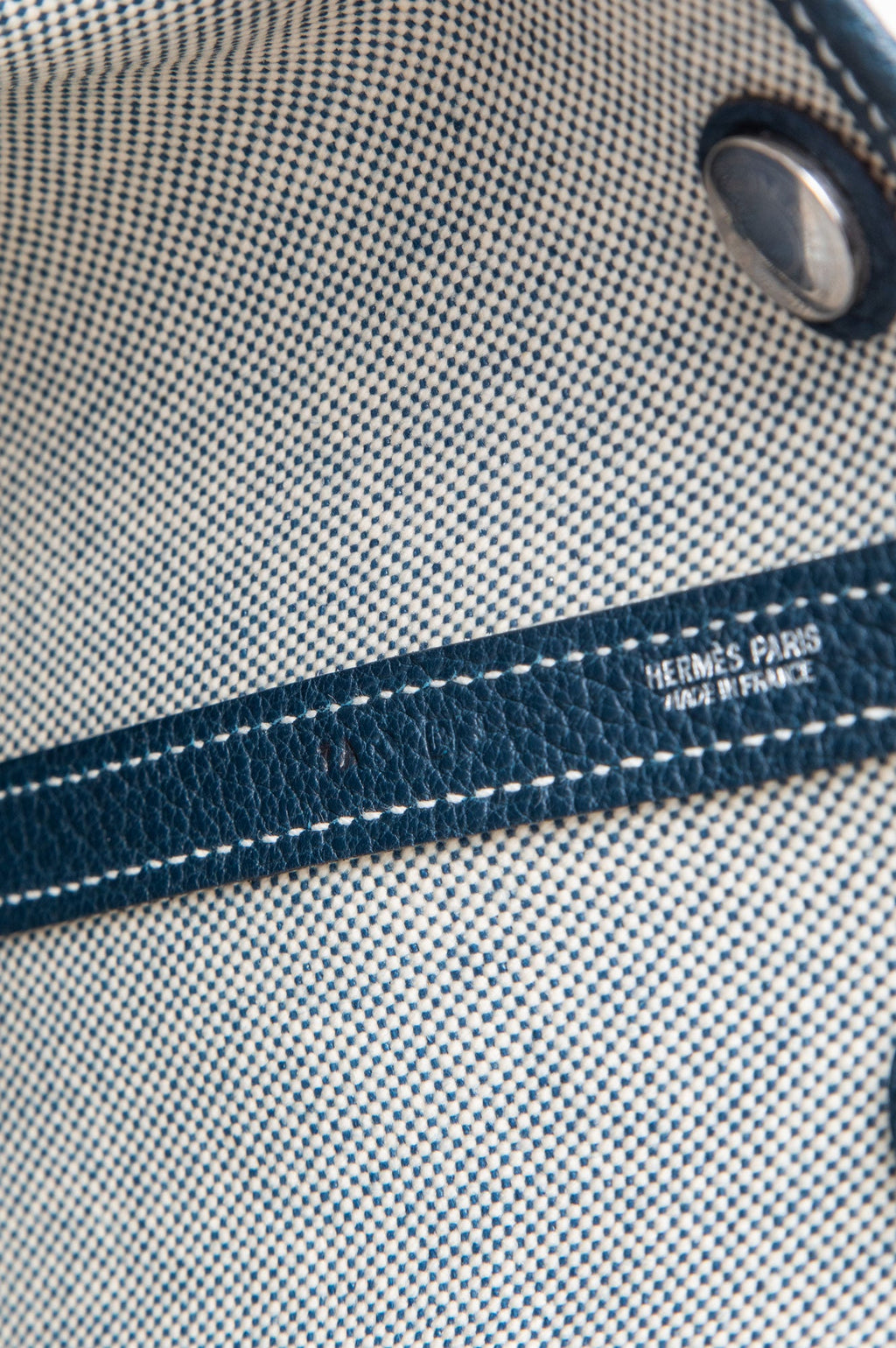 Hermès Navy/Natural Canvas Garden Party 30 Tote