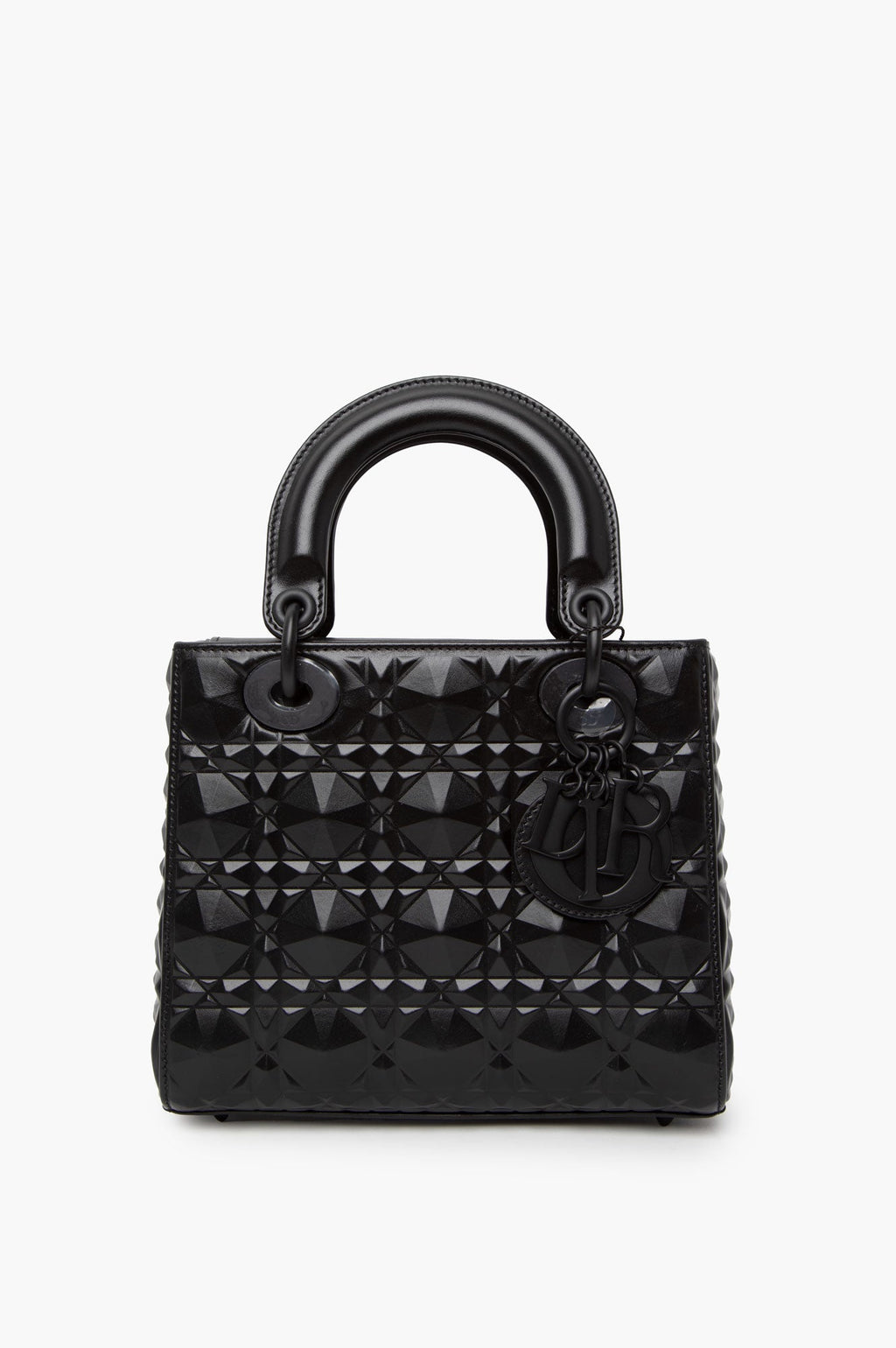 Christian Dior My ABCDior Black Cannage Calfskin With Diamond Motif Size Small