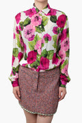 D&G Tweed Chain Silk Peony Dress Size 40