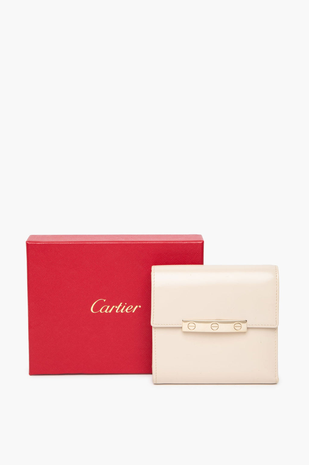 Cartier Ecru Calfskin Love Flap Wallet