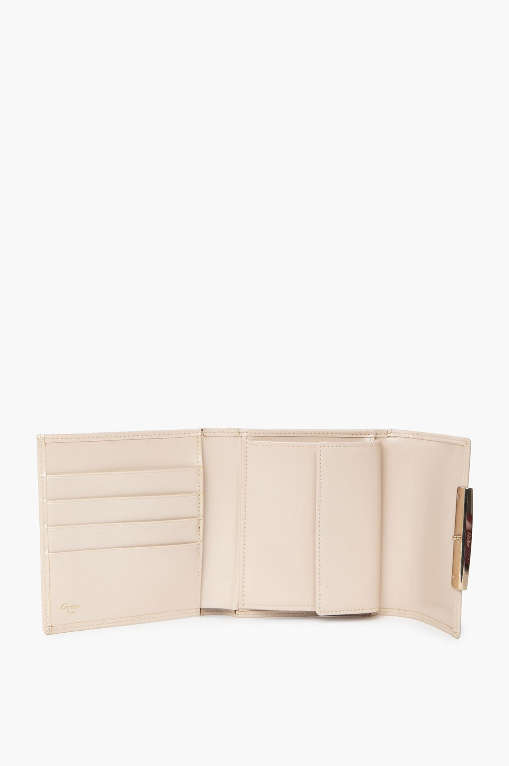 Cartier Ecru Calfskin Love Flap Wallet