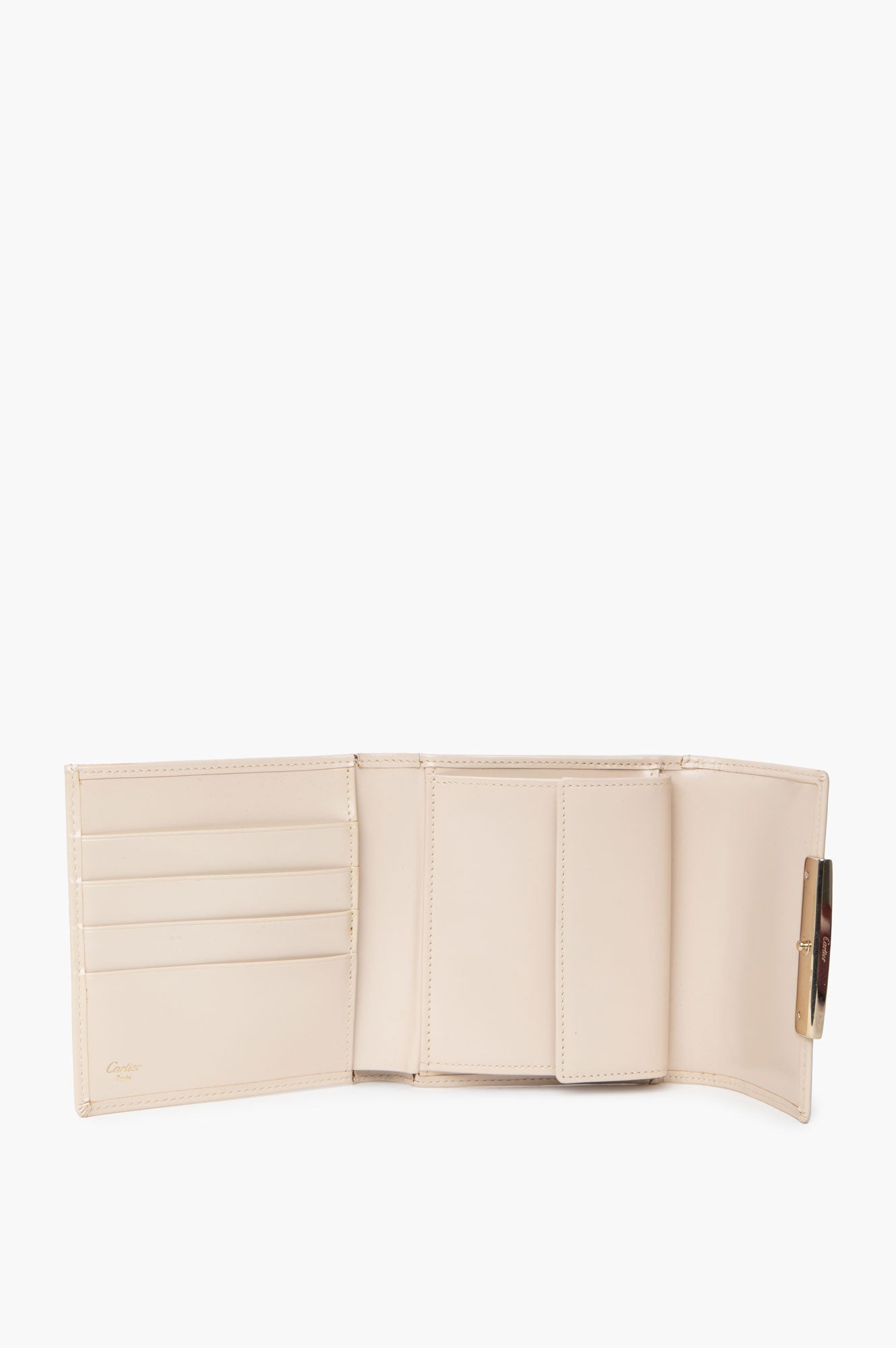 Cartier Ecru Calfskin Love Flap Wallet