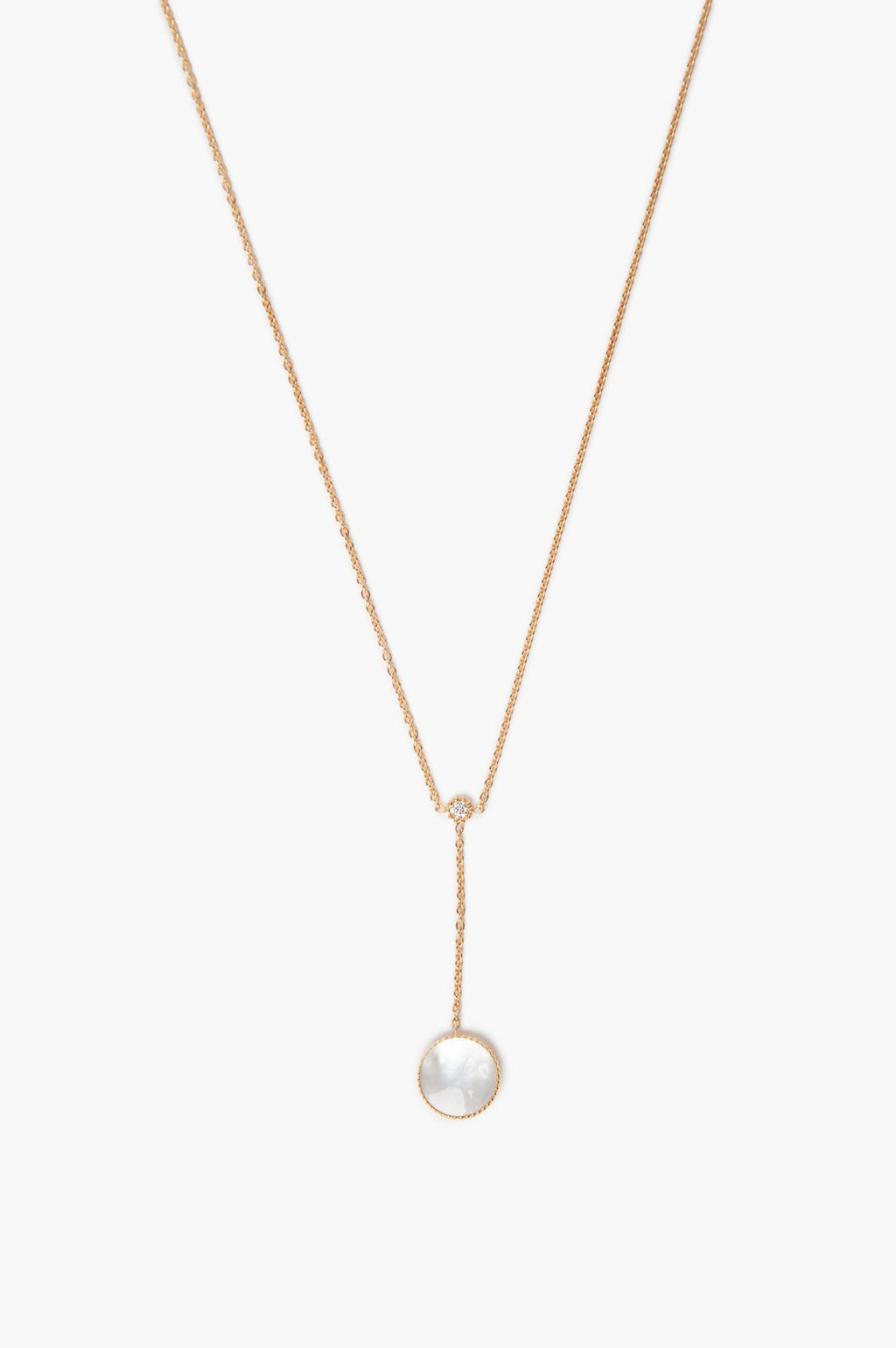 Christian Dior 18k Gold Diamond Mother-of-Pearl Rose des Vents Necklace