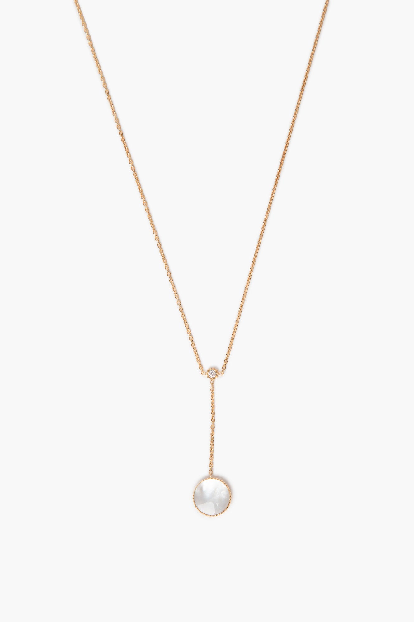 Christian Dior 18k Gold Diamond Mother-of-Pearl Rose des Vents Necklace