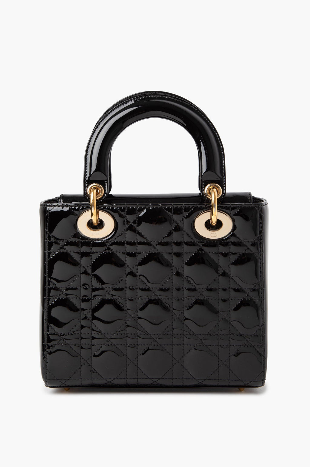 Christian Dior Black Patent Leather Small Lady Dior Bag