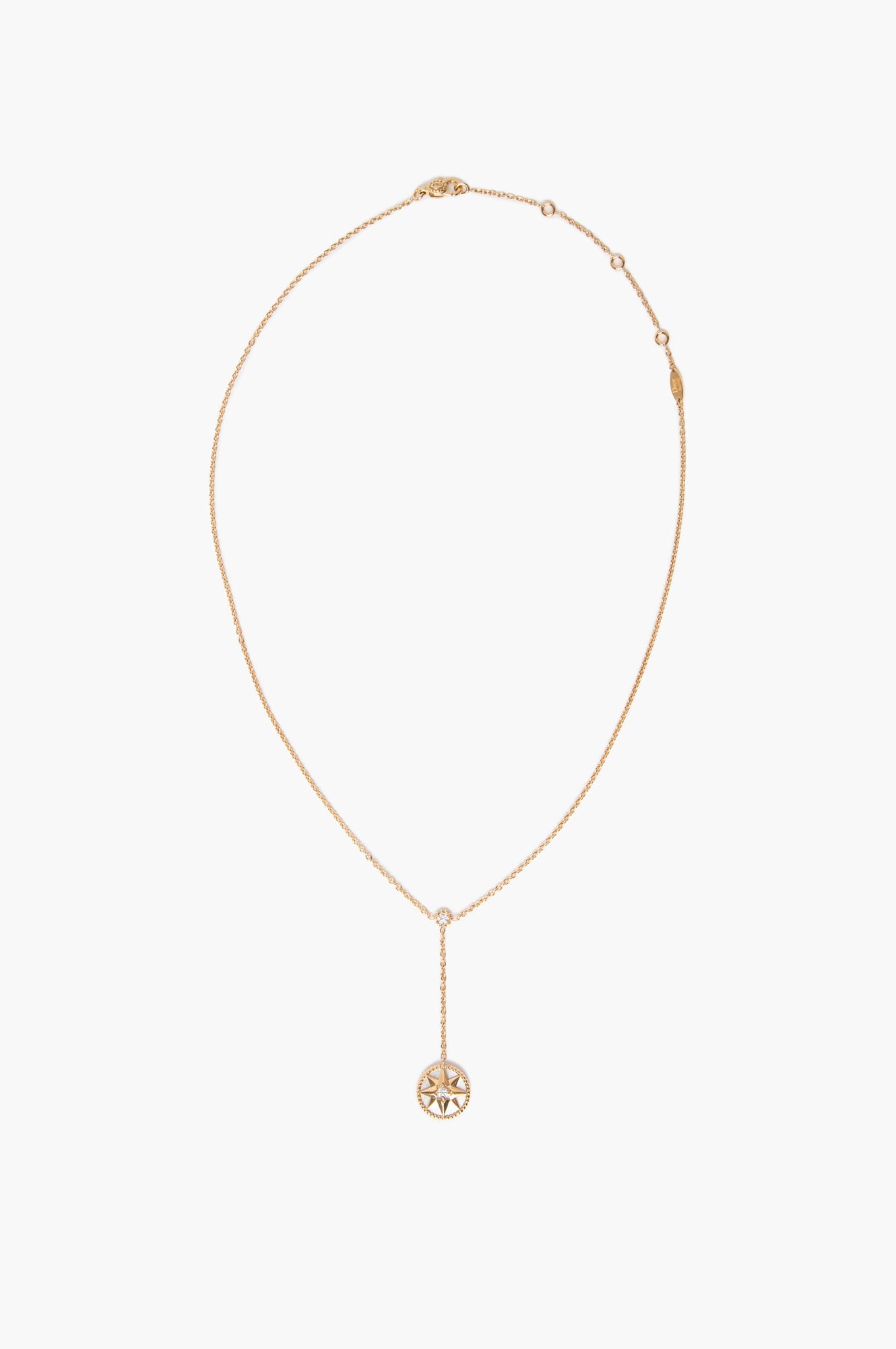 Christian Dior 18k Gold Diamond Mother-of-Pearl Rose des Vents Necklace