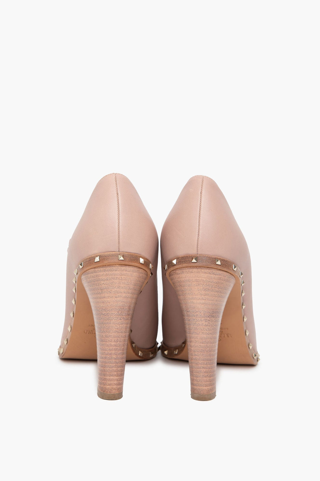 Valentino Dusty Rose Leather Soul Rockstud Mary Jane Pumps Size 36.5